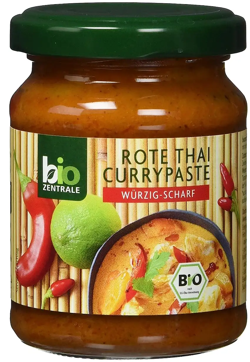 biozentrale Thai Curry Paste rot, 6er Pack (6 x 125 g)