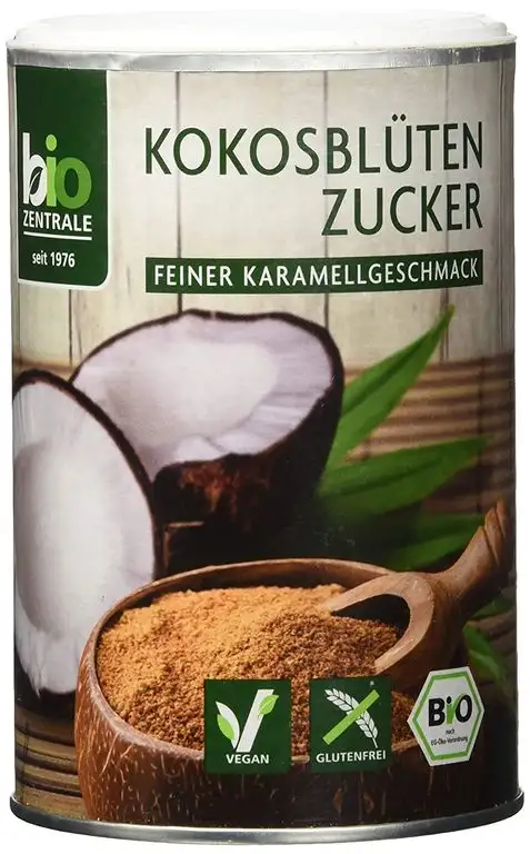 biozentrale Kokosblütenzucker Bio | 250g Kokosblütenzucker vegan | Ideal für Getränke, Saucen & Dressings | Birkenzucker & Rohrzucker Alternative
