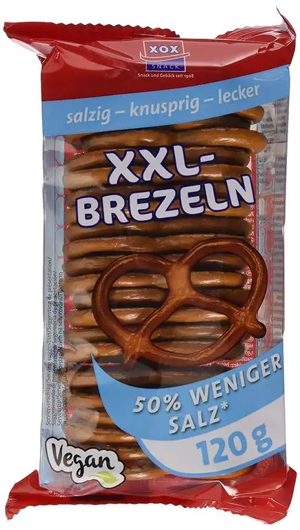 XOX Gebäck XXL-Brezeln mit 50% weniger Salz, 120 g