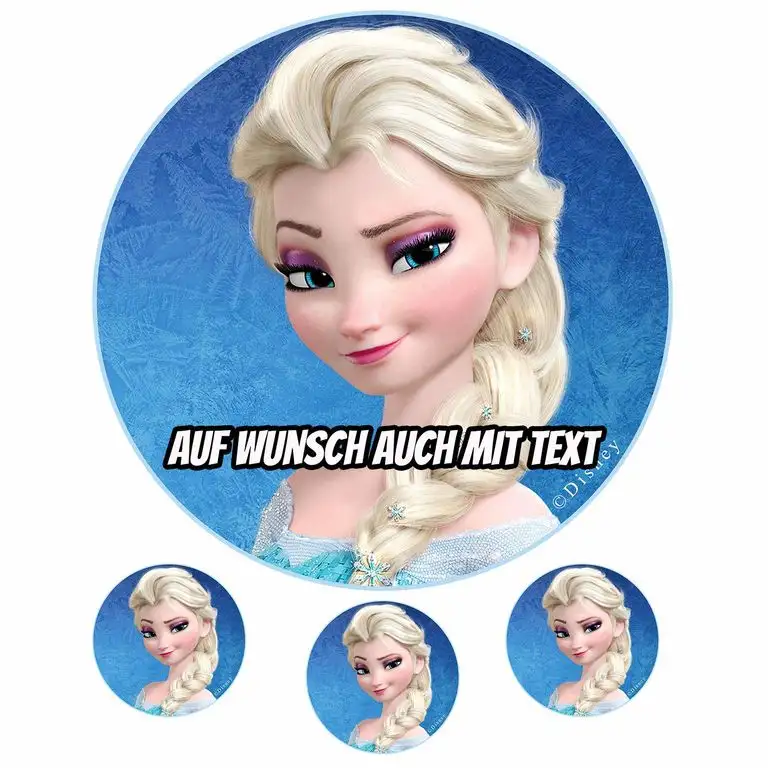 Tortenaufleger aus Zuckerpapier - Tortenbild Geburtstag Tortenplatte Zuckerbild Motiv: Frozen Eiskönigin Elsa