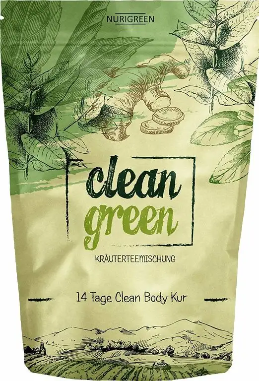 Clean Green Tee ● 14 Tage Body Tee Kur ● 100% natürliche Kräuterteemischung Hergestellt in Deutschland ● für Frauen und Männer ● auch ohne Sport ● Nurigreen