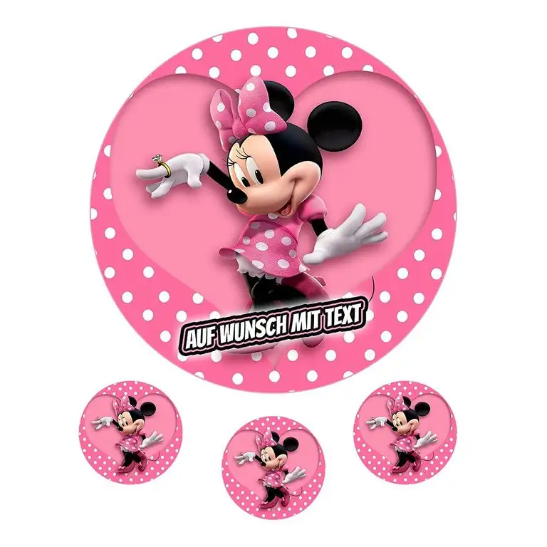 Tortenaufleger Geburtstag Tortenbild Zuckerbild Oblate Motiv: Disney Minnie Maus (Oblatenpapier)