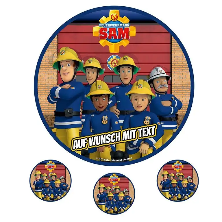 Tortenaufleger Fototorte Oblate Tortenbild Geburtstag eßbar Motiv: Feuerwehrmann Sam 08 (Zuckerpapier)