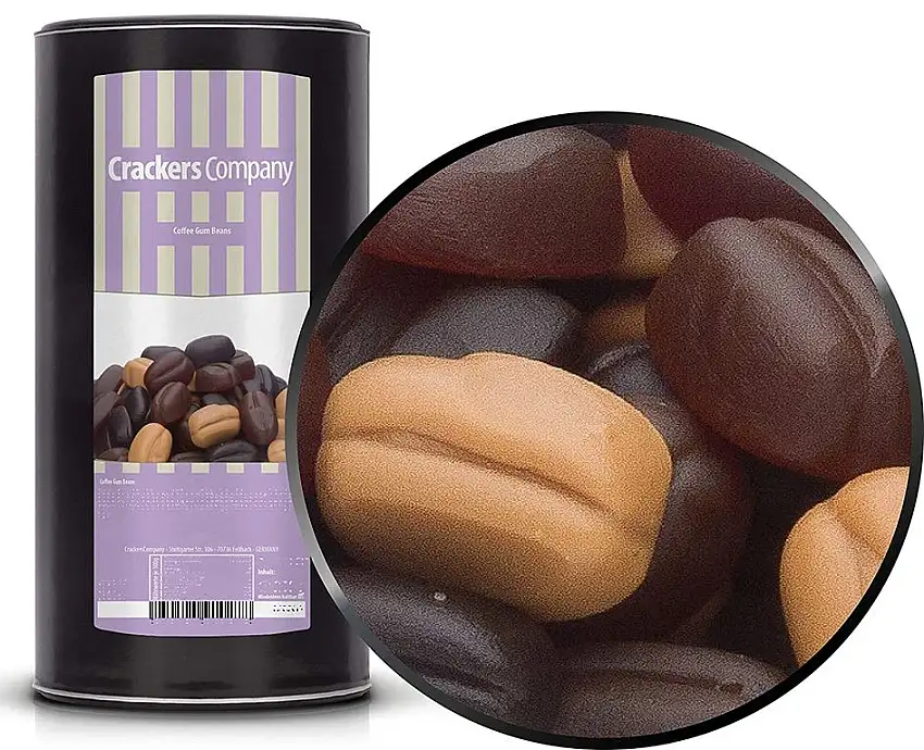 1 x 1000g Fruchtgummi Kaffeebohnen mit Kaffeeextrakt Arabica Robusta enthält Coffein echter Kaffeegeschmack glutenfrei laktosefrei