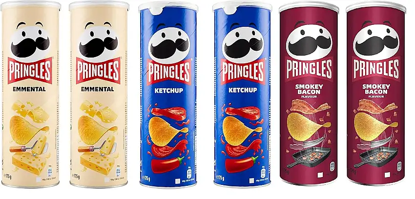Testpaket Pringles 2x Ketchup + 2x Pringles Emmenthal Emmental 175g 2x Smokey Bacon 175g in der praktischen Dose knackige Chip + Italian Gourmet polpa 400g