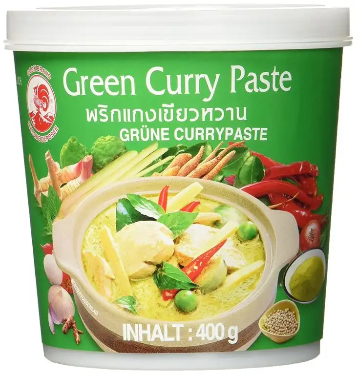 Cock Currypaste, grün, sehr scharf, authentisch thailändisch Kochen, natürliche Zutaten, vegan, halal und glutenfrei (1 x 400 g)