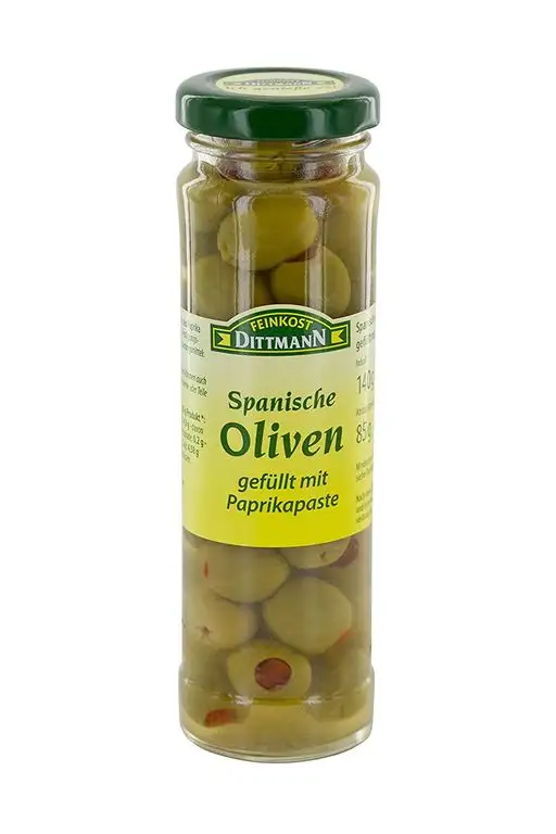 Feinkost Dittmann Oliven Grün gefüllt mit Paprikapaste, 140 g