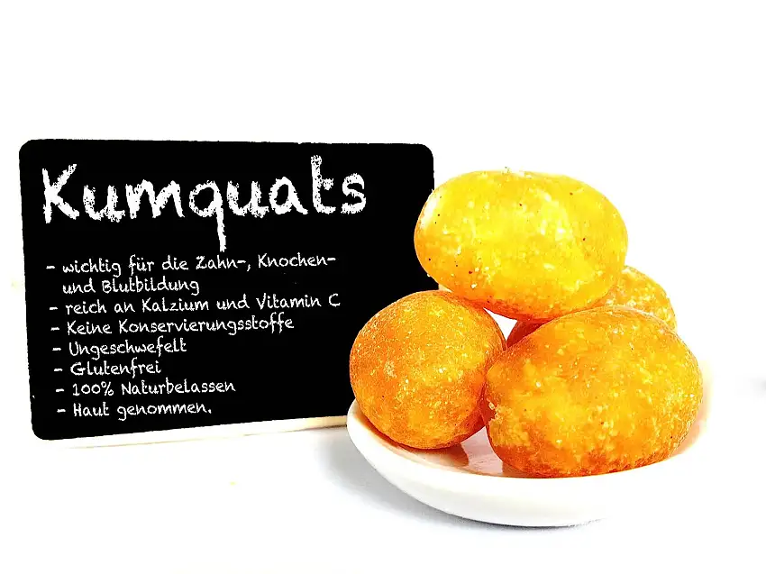 1001 Frucht kandierte Kumquats 250 g I exotische Zwergorange getrocknet I Trockenfrüchte in Premium Qualität I Kumquat kandierte Früchte ganz I gezuckert glutenfrei ohne Geschmacksverstärker