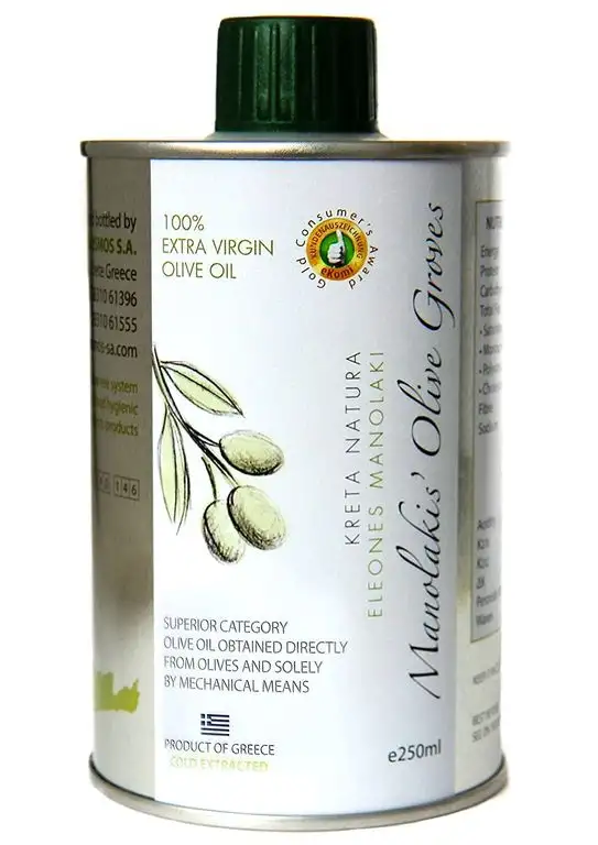 KretaNatura Natives Olivenöl Extra Kaltgepresst & Filtriert | 100% natürliches & reines Olivenöl für Feinschmecker - Kreta, Griechenland | sortenreine Koroneiki Oliven | 250-ml Flasche