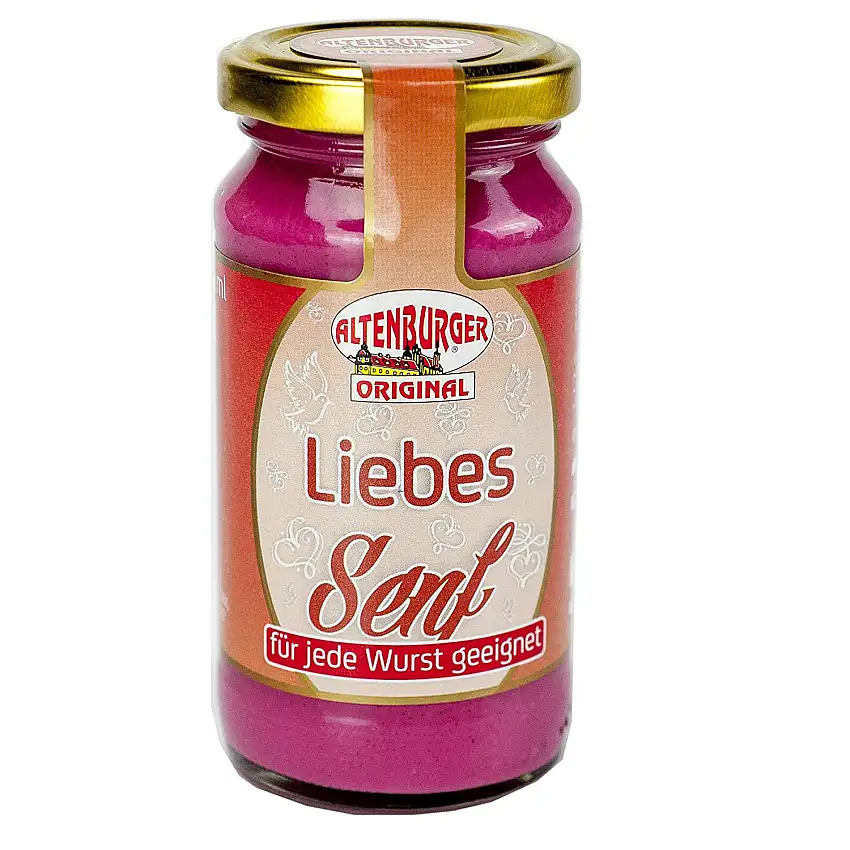 Altenburger Original Liebessenf, mittelscharfer Senf in pink 200ml im Glas