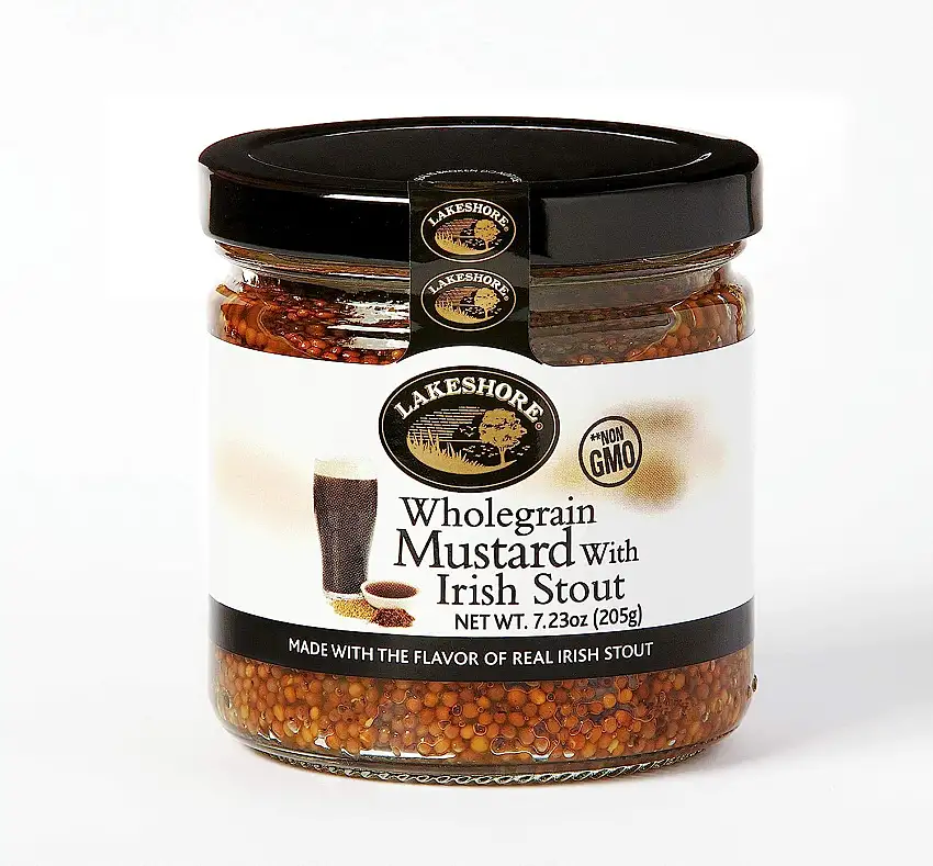 Lakeshore Mustard Grobkornsenf mit irischem Bier, 205g. 2 for 1 AKTION