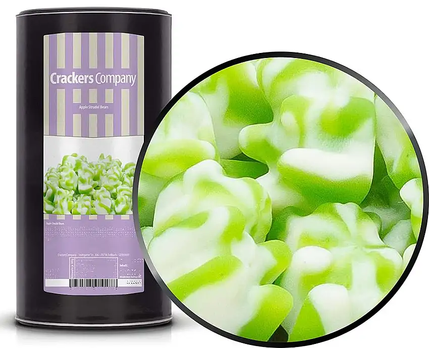 1 x 1000g Gummibären Apfelstrudel & Sahne Gummibonbon Gummibärchen Bären lecker sahnig glutenfrei laktosefrei
