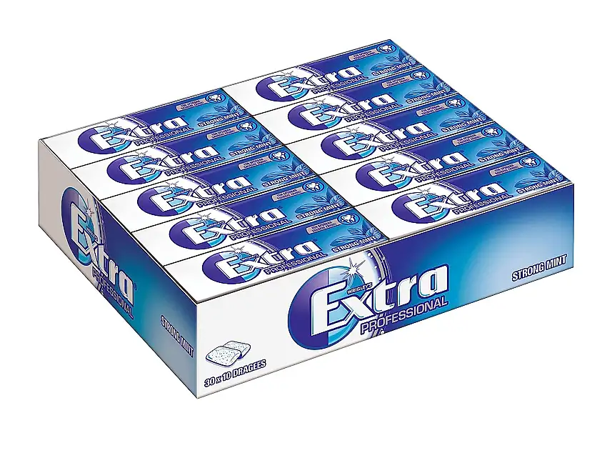 Extra Kaugummi | Professional Strong Mint | Zuckerfrei | 30 Packungen (30 x 10 Dragees)
