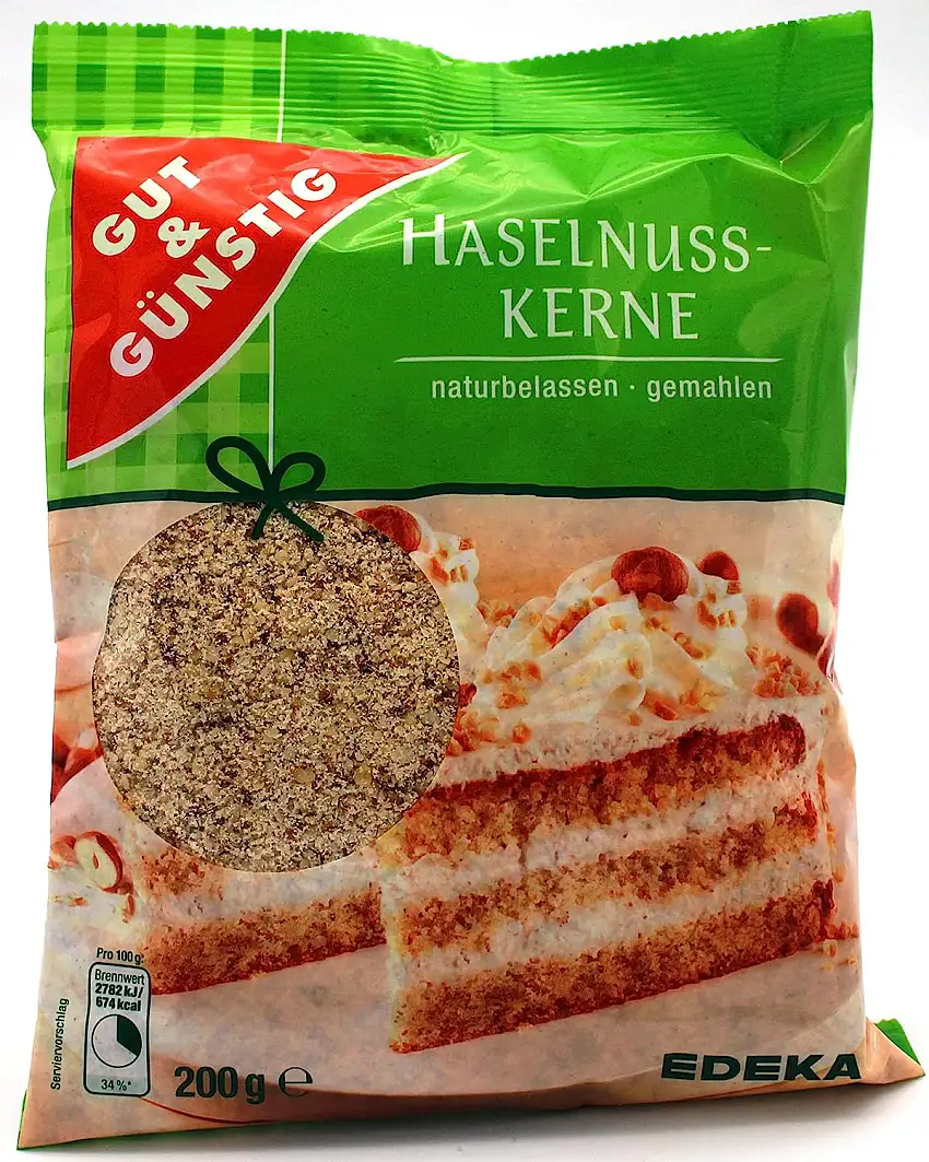 Gut & Günstig Haselnusskerne naturbelassen gemahlen, 10er Pack (10 x 200g)