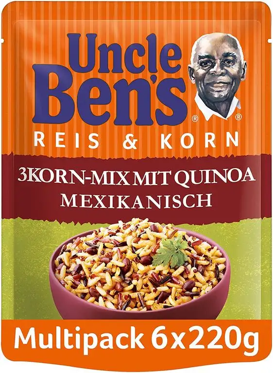 Uncle Ben's Express-Reis & Korn 3-Korn Mix mit Quinoa Mexikanisch, 6 Packungen (6 x 220g)