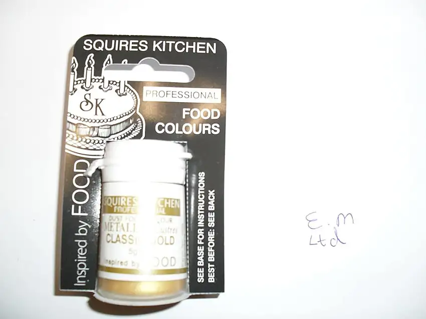 Dekoback Lebensmittelfarbe Pulver metallic Gold, 1er Pack (1 x 5 g Dose)
