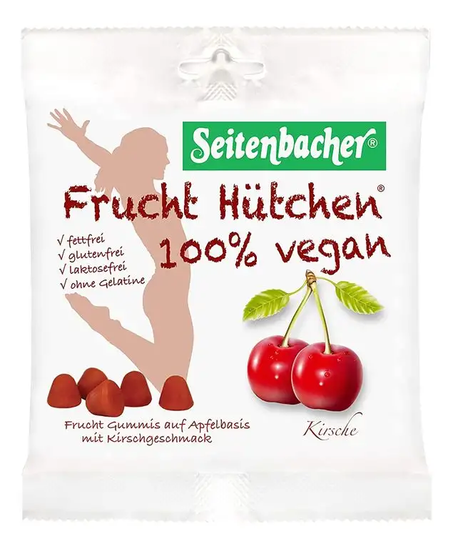 Seitenbacher 100 Prozent Vegan Frucht Hütchen Kirsche, 10er Pack (10 x 85 g)