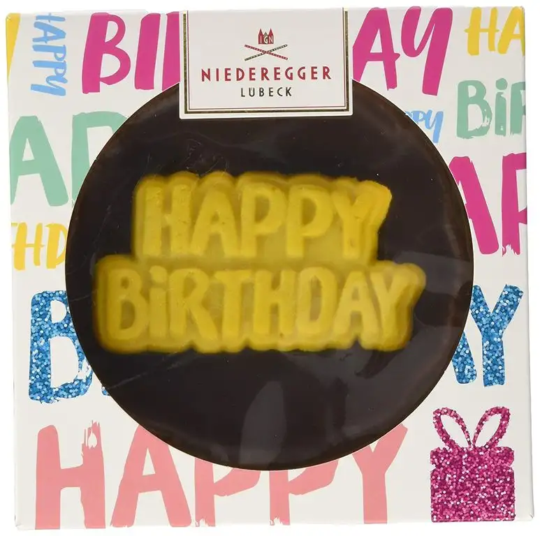 Niederegger Marzipan Törtchen "Happy Birthday", Geschenkidee zum Geburtstag für Marzipan Liebhaber, 2er Pack (2 x 125 g)