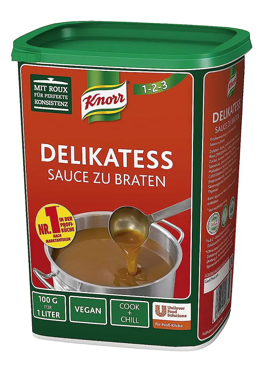Knorr Delikatess Sauce zu Braten (pur als Bratensoße, Soßenbinder und zum Verfeinern), 1er Pack (1 x 1 kg)