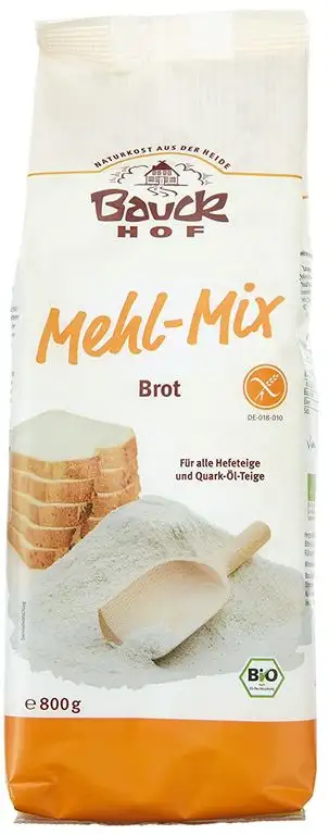 Bauckhof Mehl-Mix Brot glutenfrei, 2er Pack (2 x 800 g) - Bio