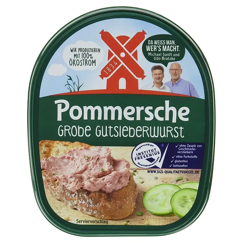 Pommersche Gutsleberwurst grob 125g im Becher