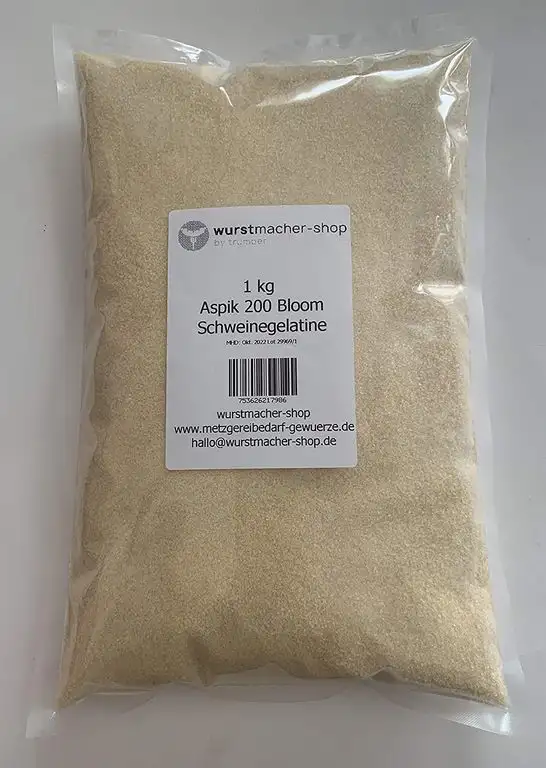 1 kg Aspikpulver Aspik Speisegelatine 200 Bloom Schweinegelatine