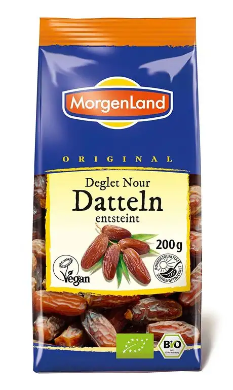 MorgenLand Bio Deglet Nour Datteln entsteint, 4er Pack (4 x 200 g)