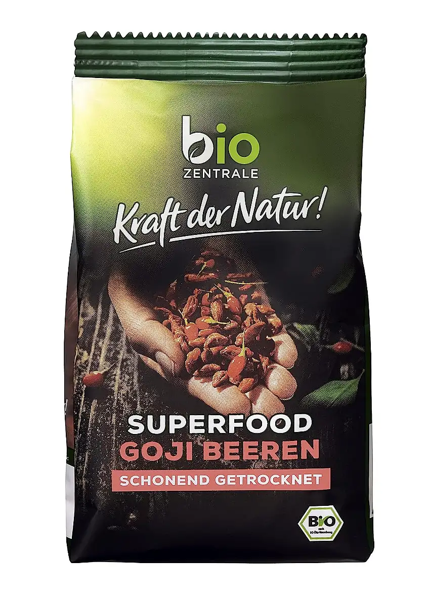 bioZentrale Superfood Beeren getrocknet, Müsli & Dessert, Goji, 50g