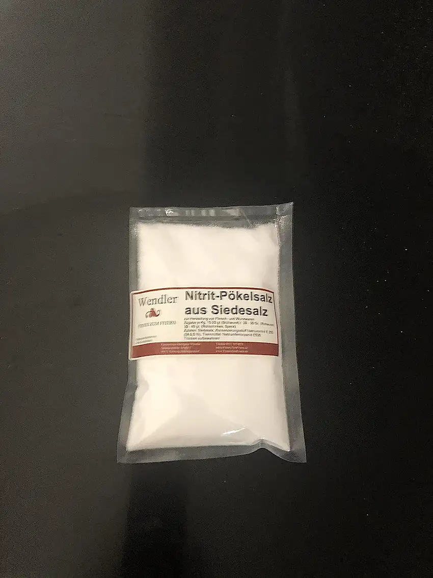 Nitrit-Pökelsalz aus Siedesalz (0,4 % - 0,5%) im vacuumbeutel (1Kg)