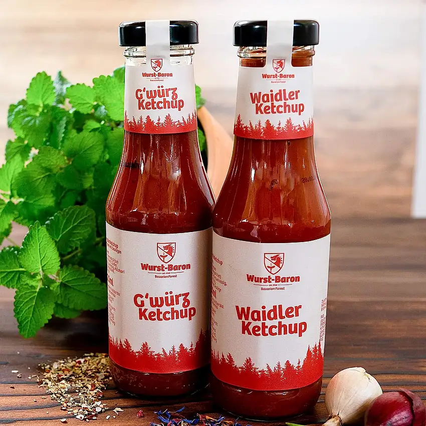 WURSTBARON® Ketchup Set - verschiedene Ketchup Variationen - Gewürzketchup und Waidler Ketchup