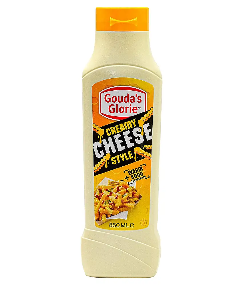 Gouda’s Glorie Creamy Cheese Style Käsesauce - 850ml - vegane Käsesoße für Nachos Burger Enchiladas Tacos Burritos cremig-zartschmelzend warm und kalt genießbar