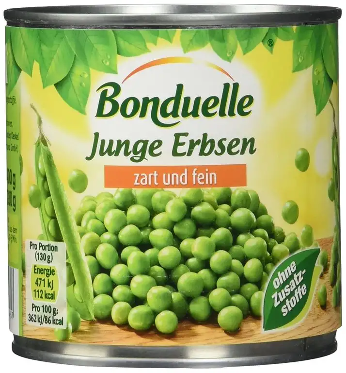 Bonduelle Erbsen sehr fein , 12er Pack (12 x 280 g)