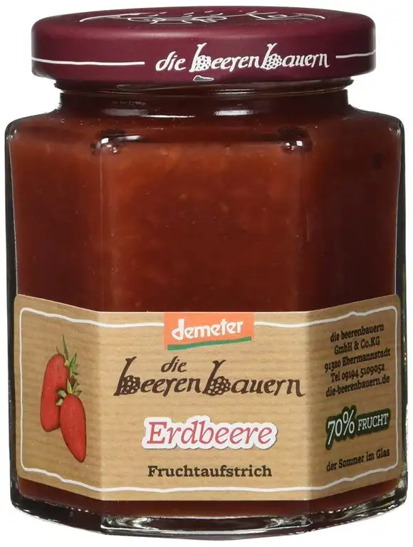 Die beeren bauern demeter Bio Erdbeer-Fruchtaufstrich, 200 g