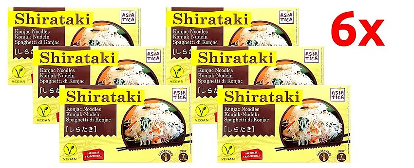 Asiatica - Shirataki Konjak Spaghetti - 6er Pack - 6 x 300g / ATG 200g