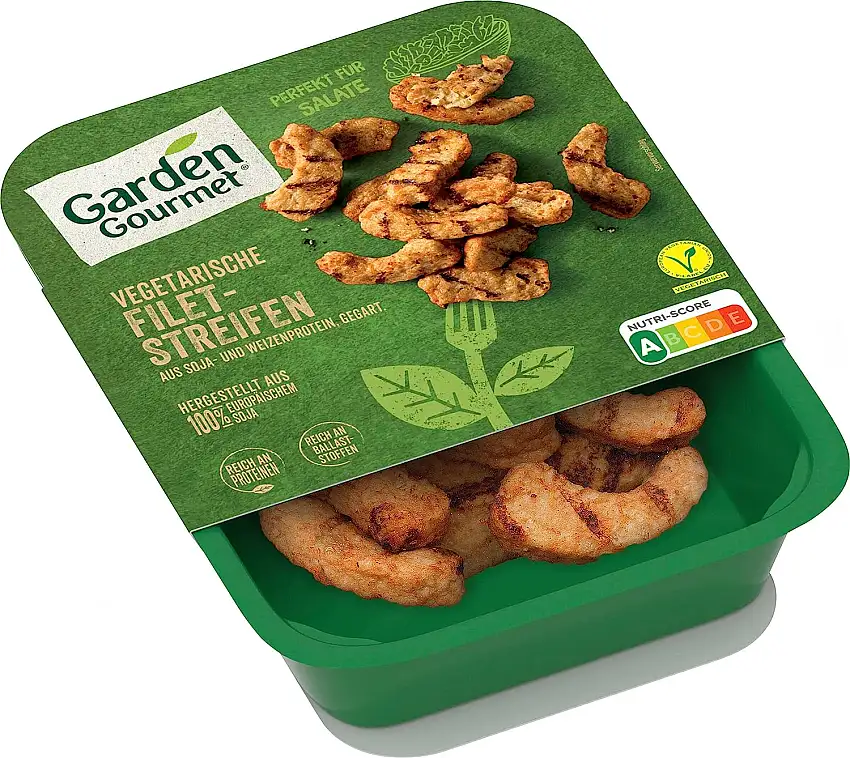 Garden Gourmet Vegetarische Fertiggerichte, Vegetarische Filet-Streifen, 175g, für 2 Portionen