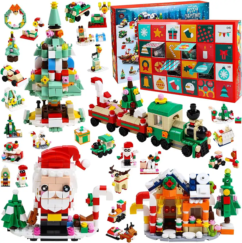 Adventskalender, 24 Tage Weihnachts Countdown-Kalender, Überraschung Weihnachten Party Favors, Weihnachten Bauklötze Geschenke