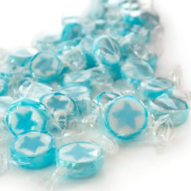 WeddingTree Stern Bonbons Blau - 500 g Rocks Bonbons handgewickelte Süßigkeiten Großpackung - Tisch-Deko zu Hochzeit Taufe Valentinstag Muttertag Kommunion