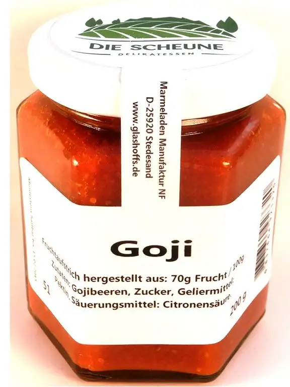 Gojibeeren, preisgekrönter Fruchtaufstrich, 70% Fruchtanteil, 200g, Gourmet Marmelade, Gojibeere Marmelade, Marmeladen, Gojibeeren Marmelade, Marmeladen, Goji Beere, Goji Beeren, Konfitüre