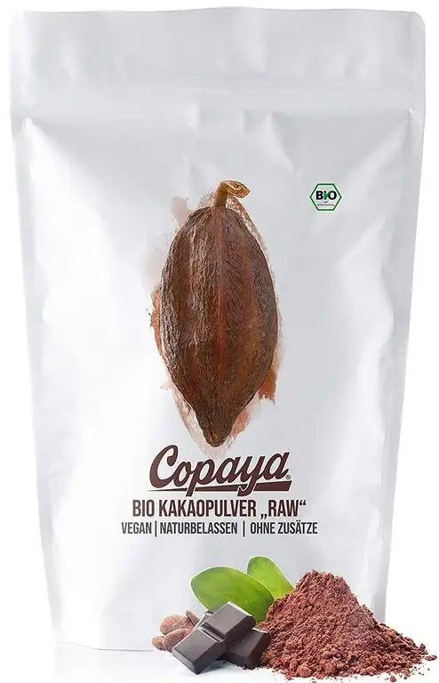 Copaya Kakaopulver BIO 1Kg, Rohkakao Pulver, 11% Fett, Stark Entölt