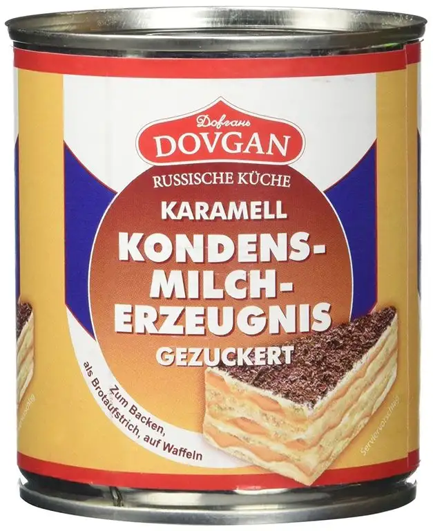 Dovgan Gezuckerte Kondensmilch Karamell, 6 prozent Fett, 6er Pack (6 x 397 g)
