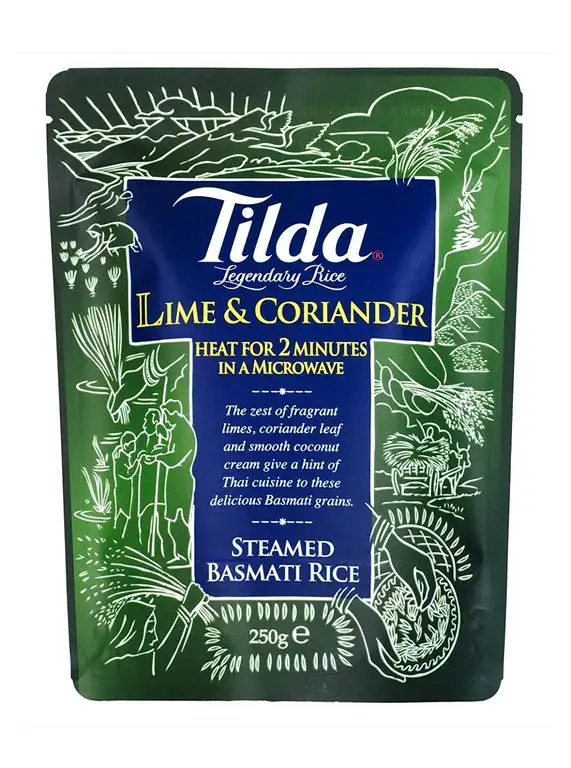 Tilda Lime and Coriander Steamed Basmati Rice 250g - Lime und Koriander Basmati Reis