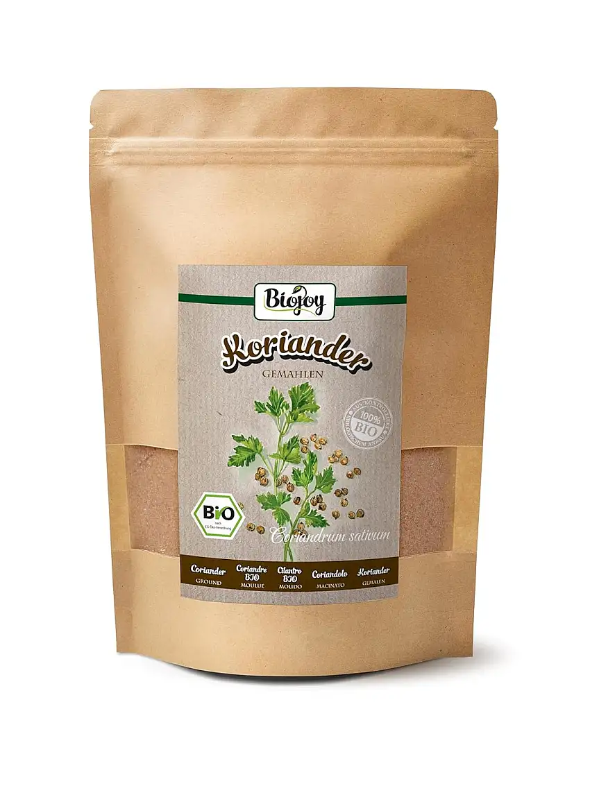 Biojoy BIO-Koriander gemahlen (500 g), Koriandersamen als Pulver (Coriandrum sativum)