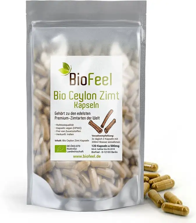 BioFeel - Bio Ceylon Zimt Kapseln, 120 Stk, 500mg