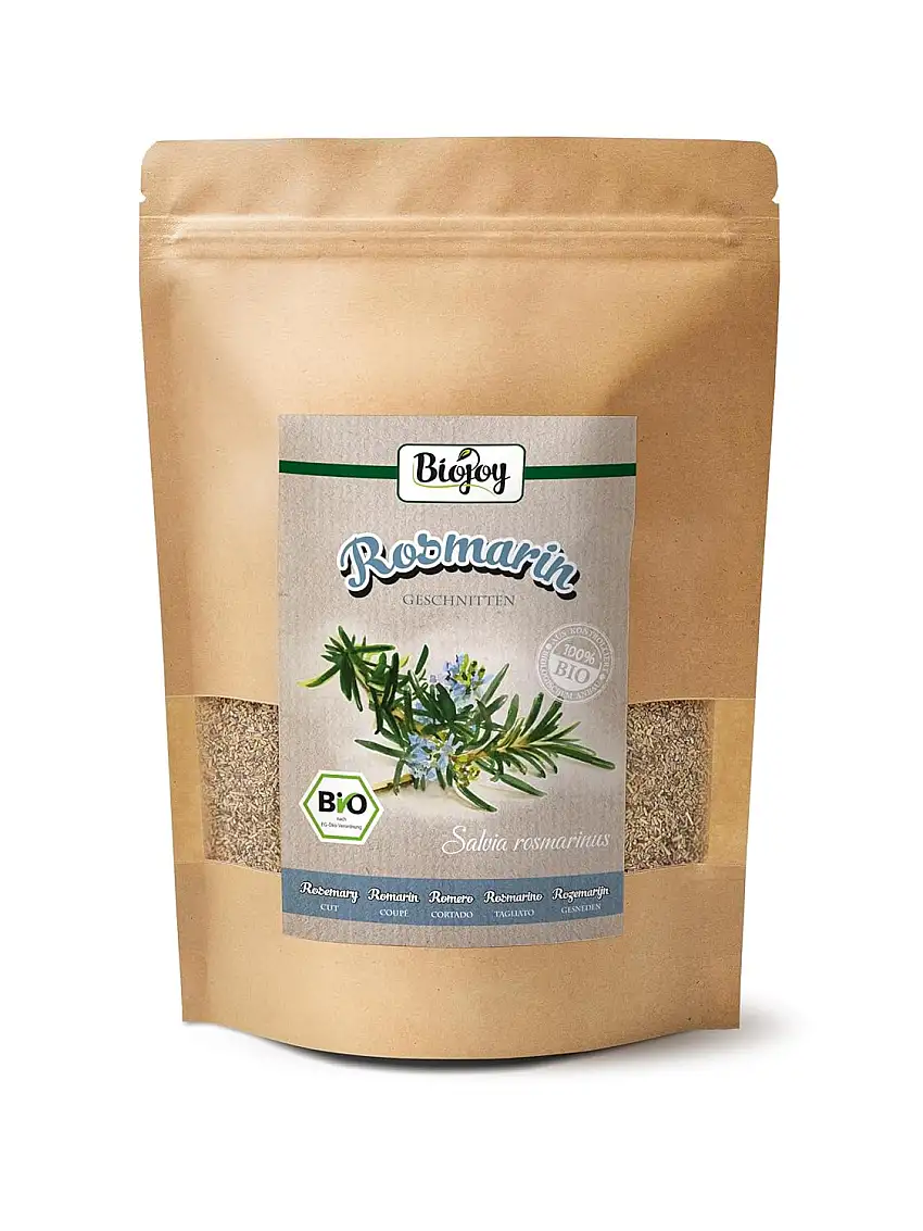 Biojoy BIO-Rosmarin Gewürz (250 g), getrocknet und geschnitten, ideal für Rosmarin Tee (Salvia rosmarinus)