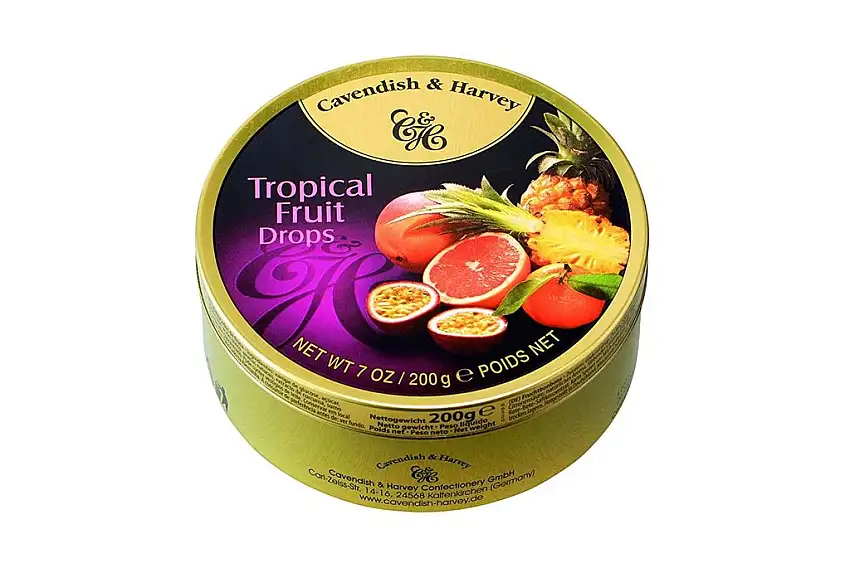 Cavendish & Harvey - Tropical Fruit Drops - Bonbons, 200g in Metalldose