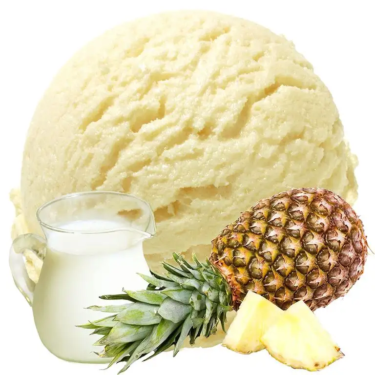 Ananas Geschmack Eispulver VEGAN - OHNE ZUCKER - LAKTOSEFREI - GLUTENFREI - FETTARM, auch für Diabetiker Milcheis Softeispulver Speiseeispulver Gino Gelati (Buttermilch Ananas, 1 kg)