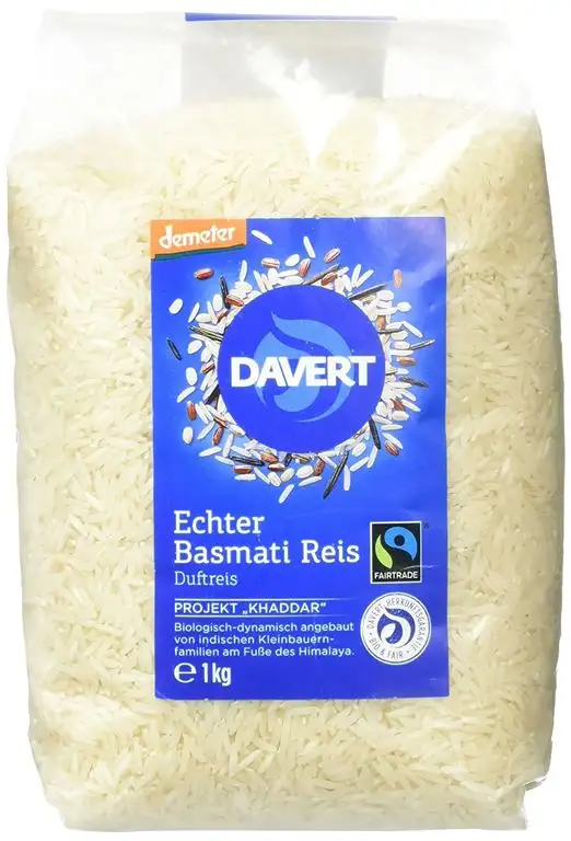 Davert Demeter Echter Basmati-Reis, weiß, 1er Pack (1 x 1 kg) - Bio