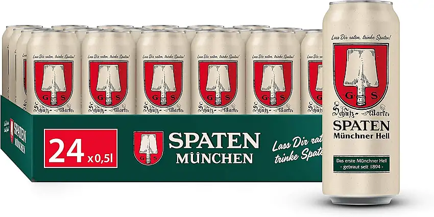 SPATEN Münchner Hell Dosenbier EINWEG, Helles Bier aus München (24 x 0.5 l)