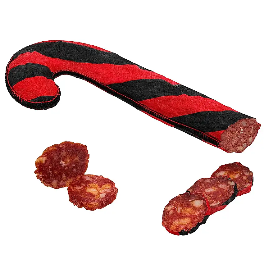 WURSTBARON® scharfe Chorizo Salami-Zuckerstange - schmackhafte scharfe Salami in Zuckerstangen-Design