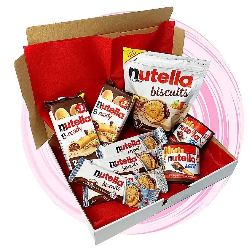Pere’s Candy® Geschenk Box | FERRERO Nutella Süßigkeiten Partybox |9 Teile Süßigkeiten box | SWEETS FROM FERRERO | Süssigkeiten box zum naschen oder Perfekte Geschenkidee | Candy mystery box